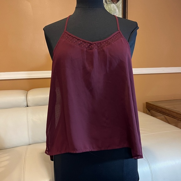 Burgundy sheer top from Garage - Picture 2 of 13